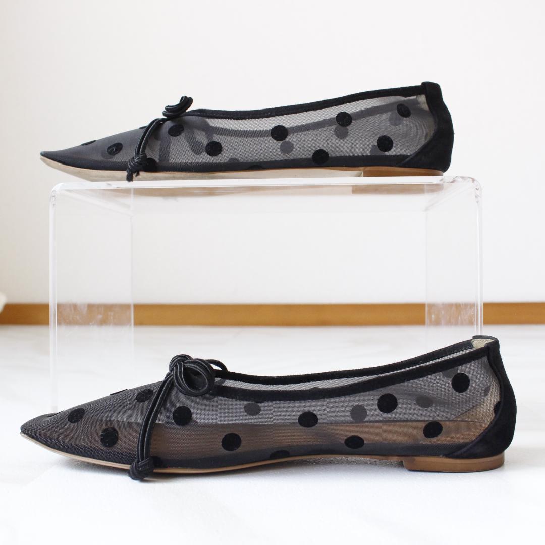 PIPICHIC AMBER ドットチュールスクエアトゥバレエシューズ 37 - メルカリ