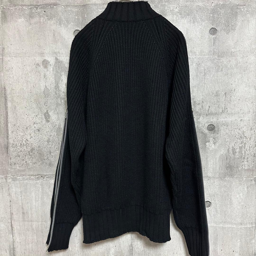 美品】21ss ジョンローレンスサリバン ダブルジップニット 黒 ウール