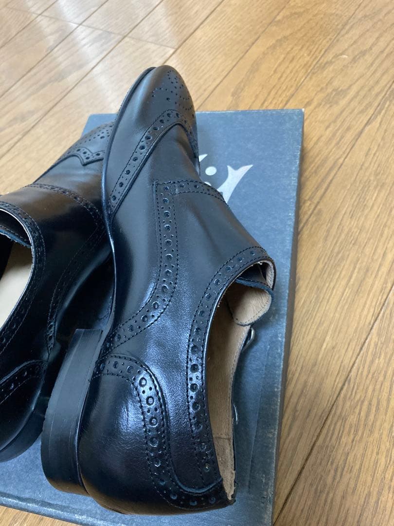 BONTRE ダブルモンクストラップウイングチップ メダリオンシューズ黒本