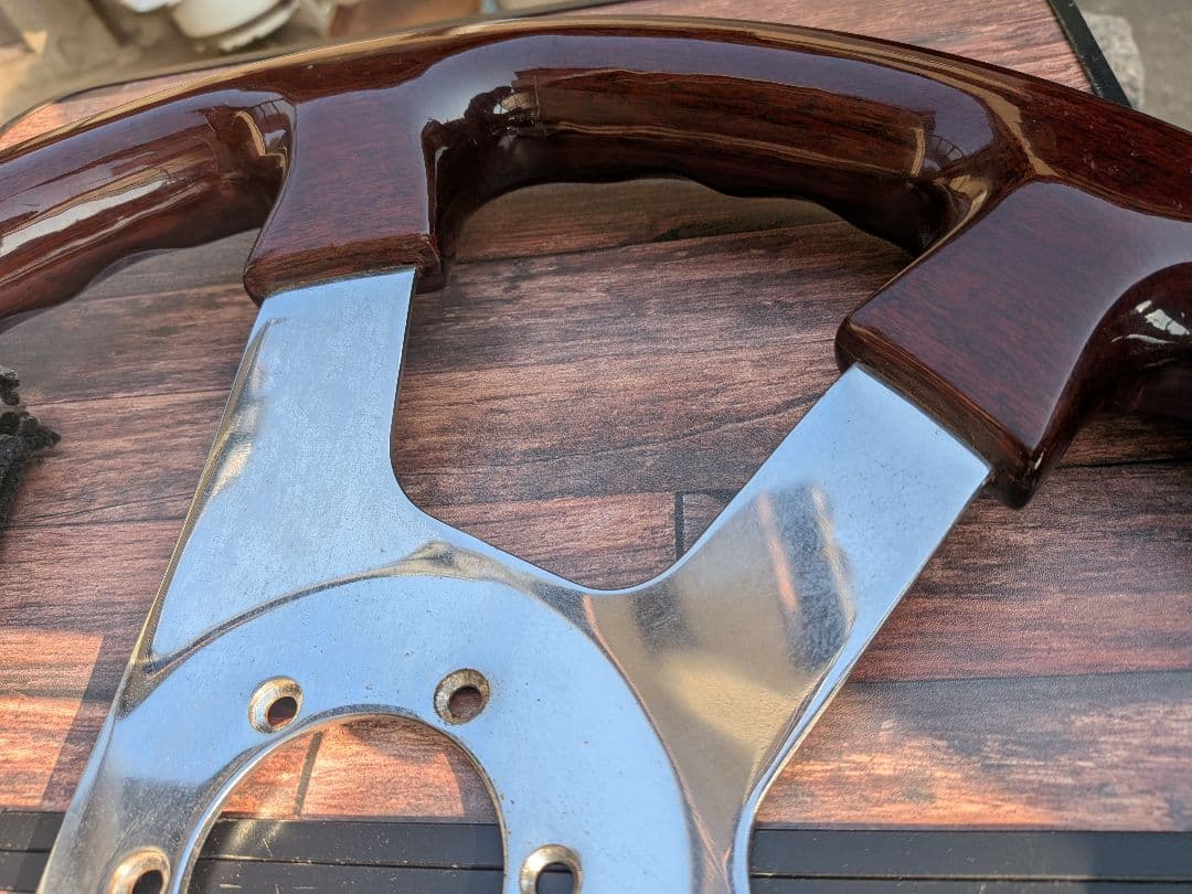 極太 ウッドステアリング 42mm ビンテージ 木目ハンドル 希少 - メルカリ