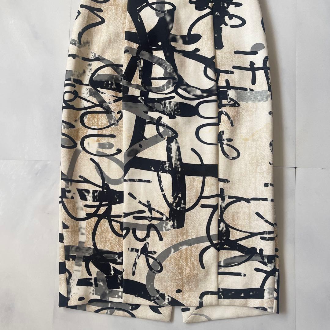 マックスマーラ 白タグ ワンピース ロング丈 総柄 刻印ファスナー M