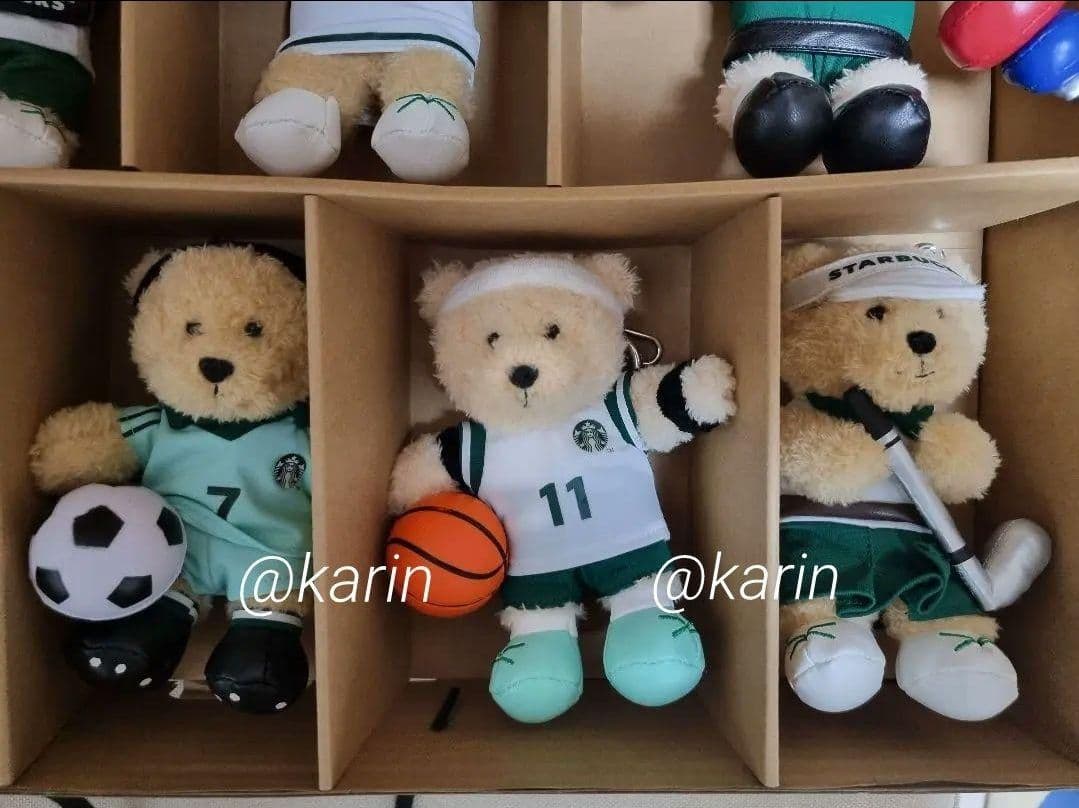 限定】韓国スタバ ☆ スポーツべアリスタ キーチェーン フルセット