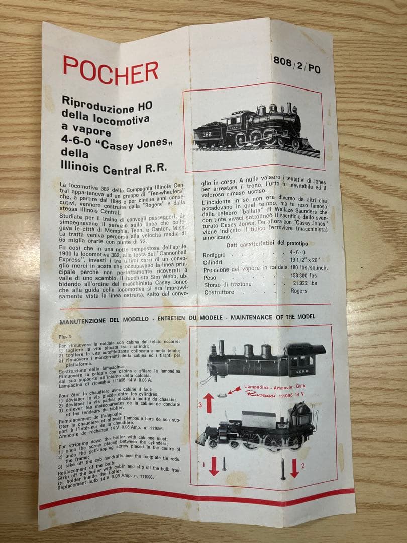 HO I.C.R.R Casey jones 動力車 POCHER ポケール
