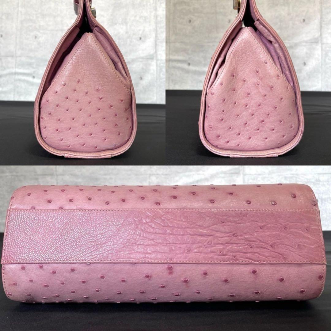 専用品HAMANO 濱野皮革工藝 オーストリッチ ダスティピンク