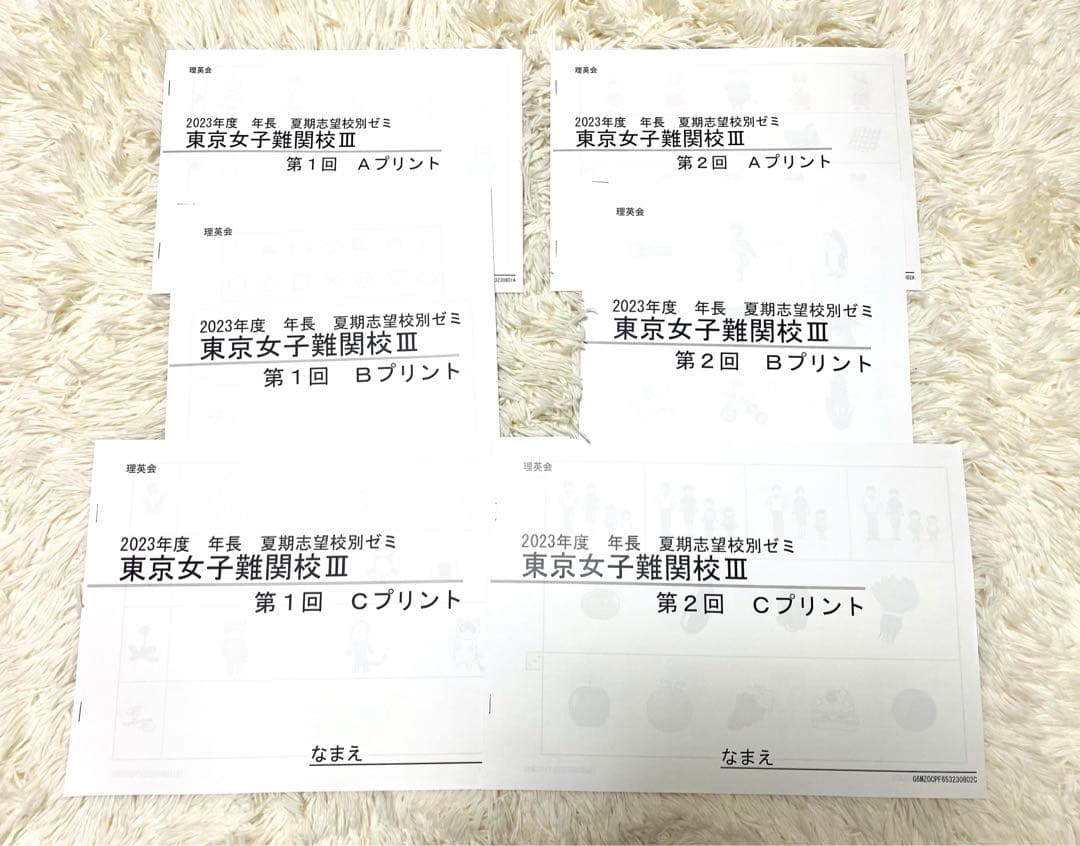 《訳あり》理英会プリント（問題無し）　東京女子難関校　夏期志望校別ゼミ