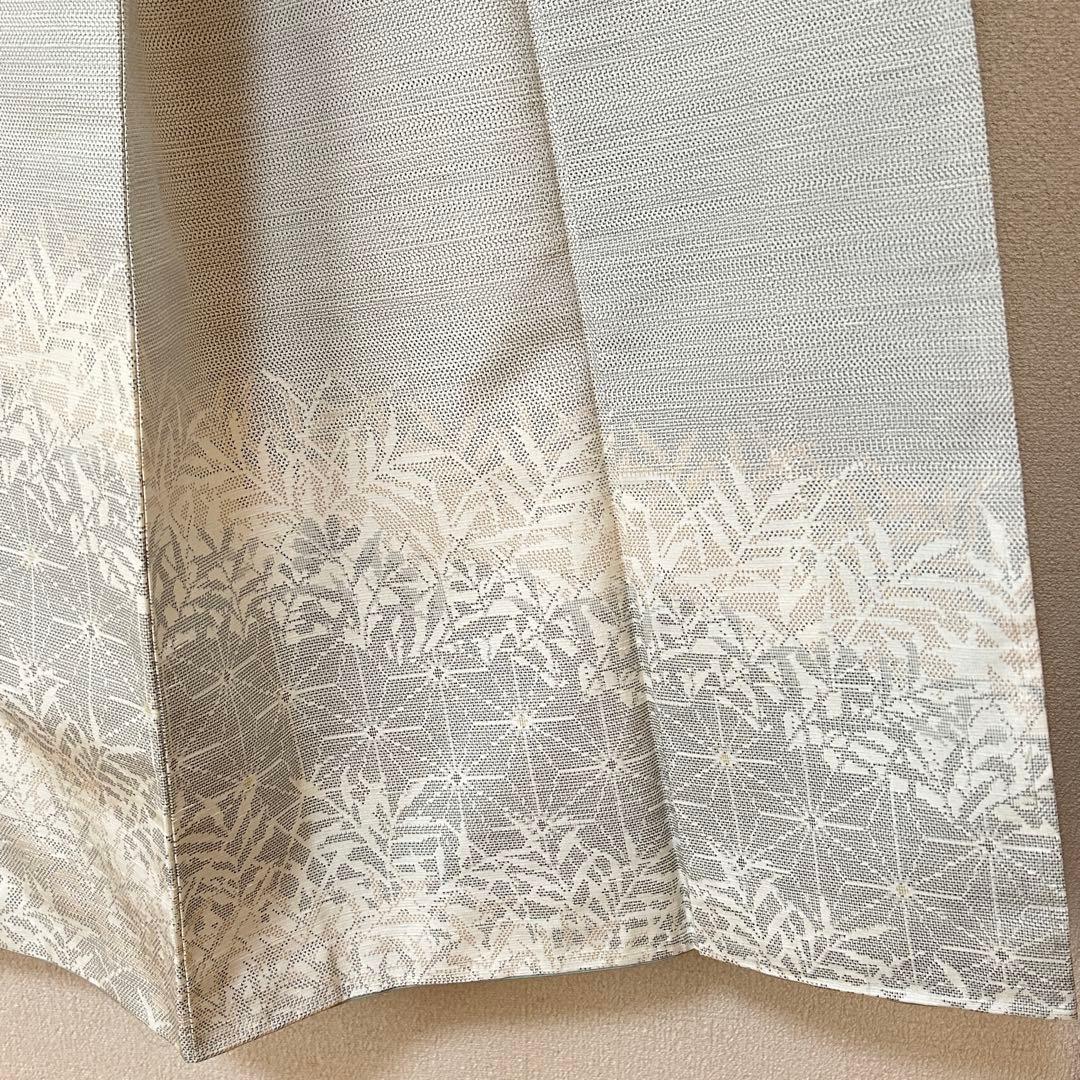 正絹 紬 付下 八掛 合わせ ベージュ 青 緑 光沢 仕立て糸