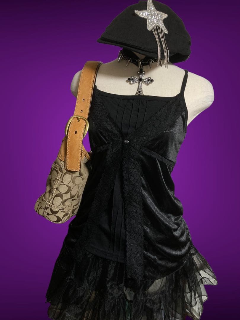 y2kサテンゴシック00s当時物平成姫ギャルランジェリーフェアリー