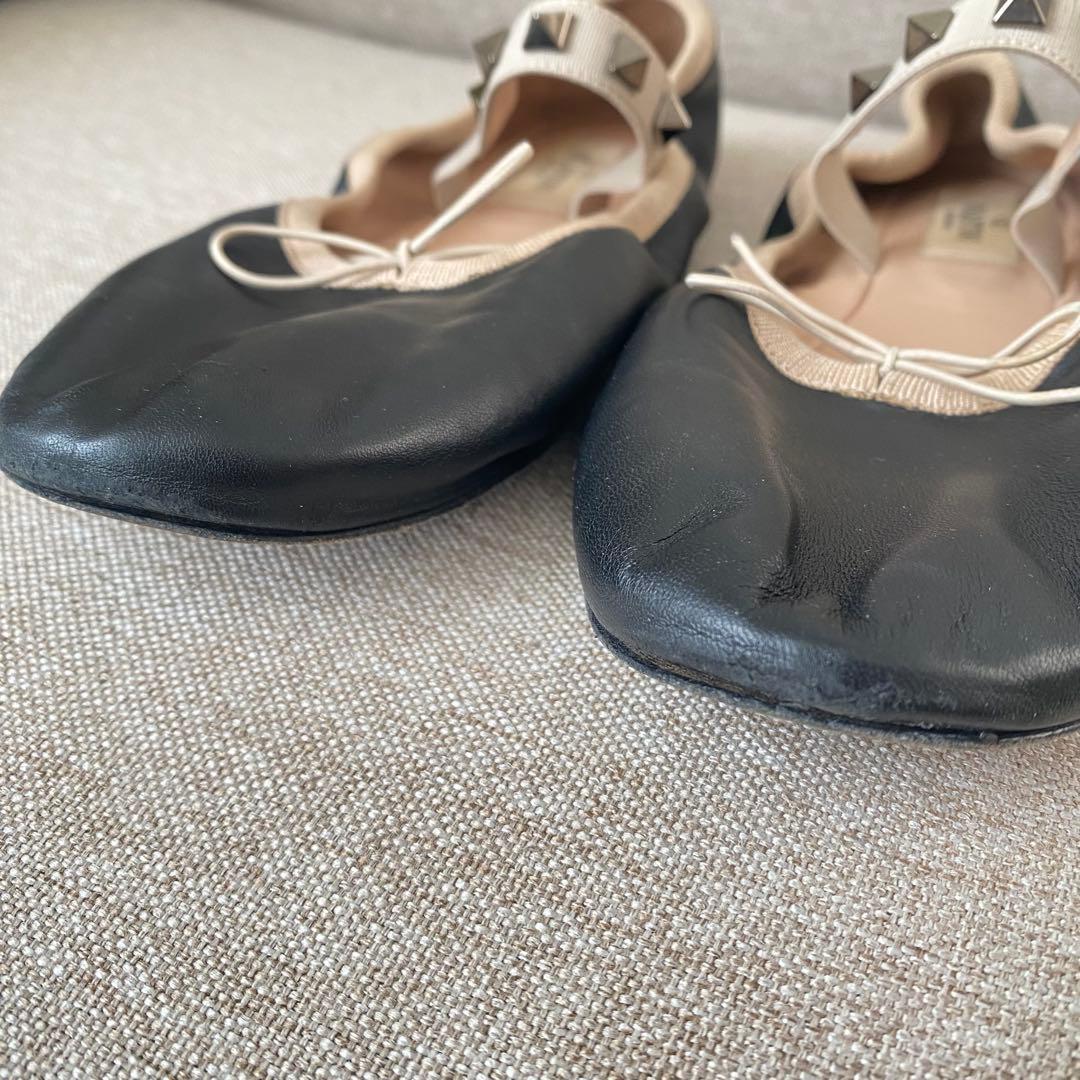 ヴァレンティノ ロックスタッズ バレリーナ フラットシューズ 36