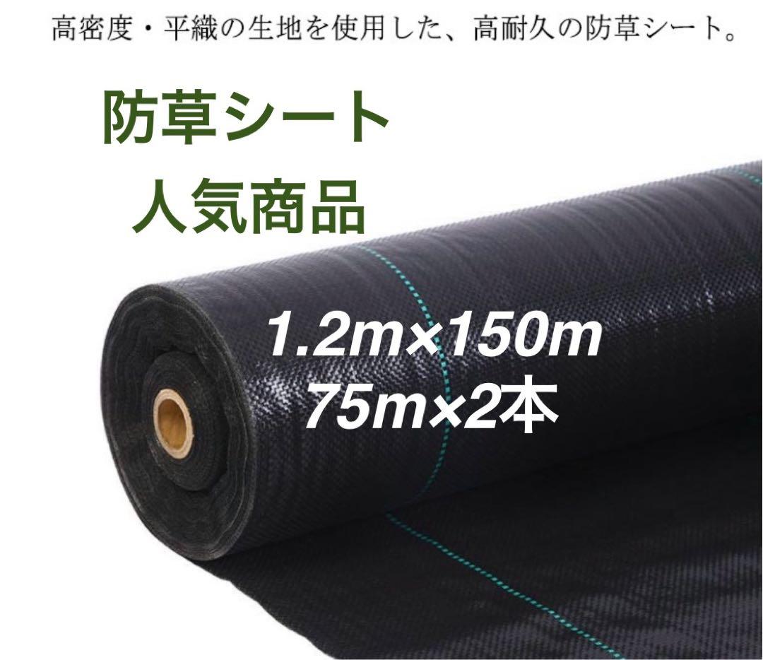 防草シート 高密度・抗菌剤入り1.2m×150m (耐久性4〜6年) 75m×2 - メルカリ