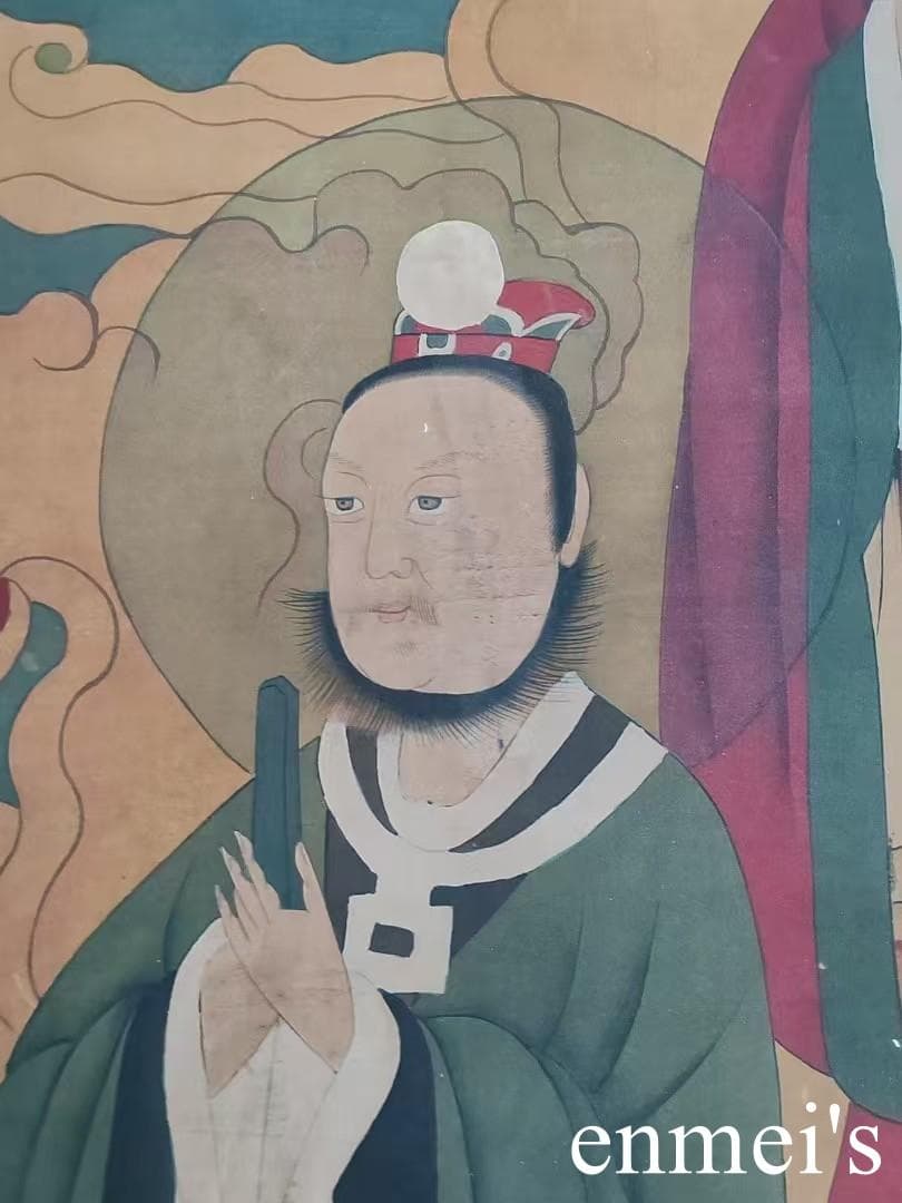 中国古美術・純手描き大六尺中堂神仙图・人物画・丁観鵬印款・書道