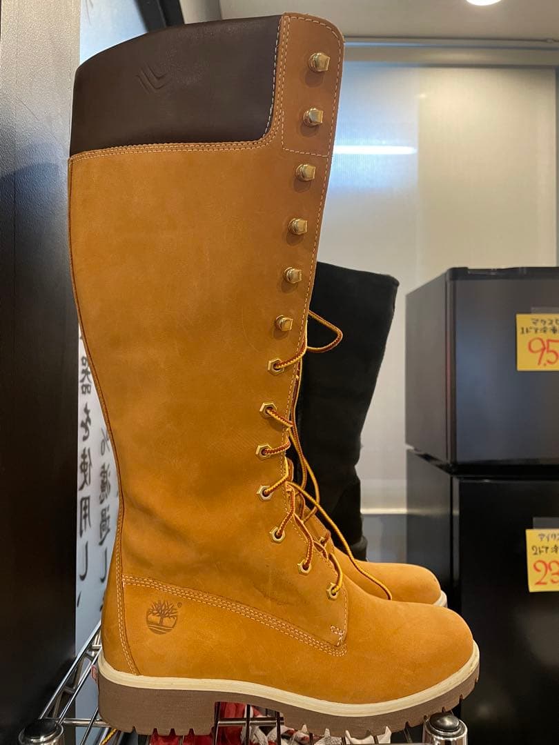 ぴ　キャメル スエード ロングブーツ ラスドット lus. ワイドシャフトスエードロングブーツ （キャメル