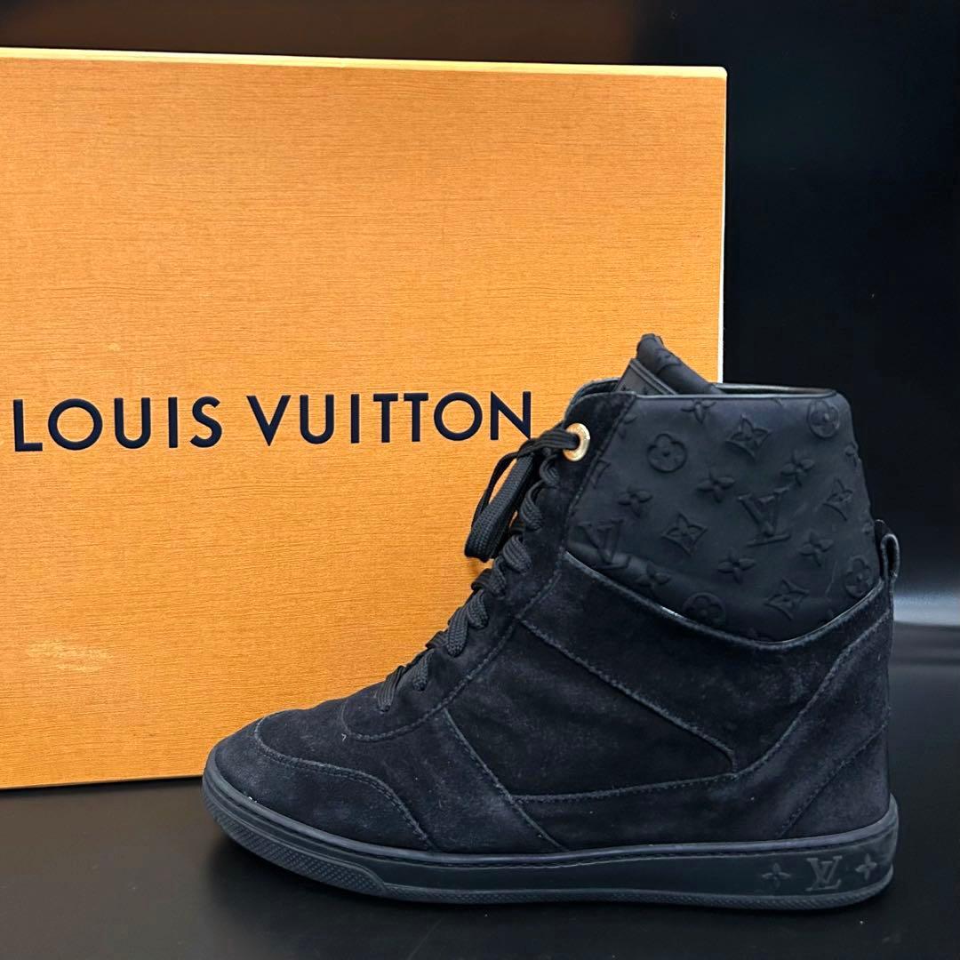 【美品】ルイヴィトン ミレニアムライン ブーツ レディース スエード 黒 美品】ルイヴィトン ミレニアムライン ブーツ レディース スエード 黒