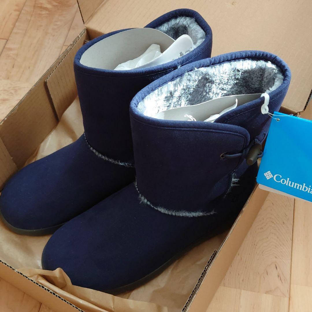 新品　コロンビア　ショートブーツ　ネイビー　25cm 内側ボア　ユニセックス Columbia（コロンビア） 氷・雪に滑らない ショートブーツ 防水 保温