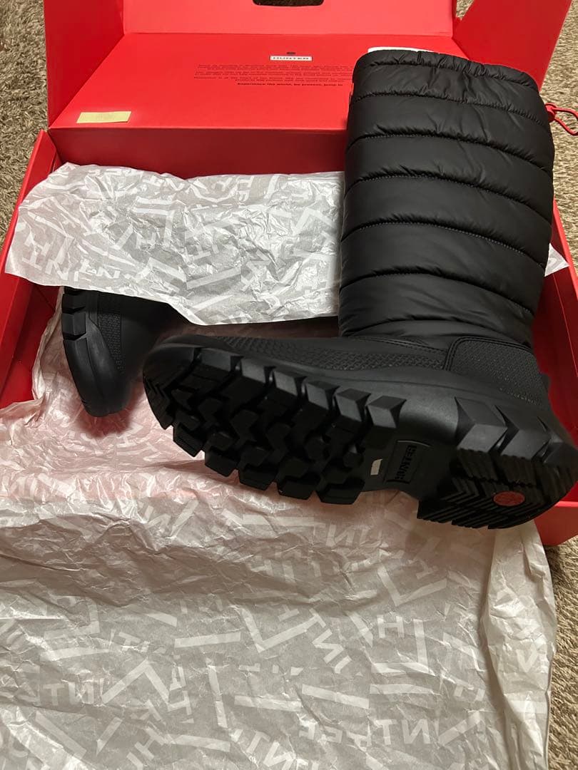 新品【HUNTER】スノーブーツ　UK6（24.0〜25.0cm）　ブラック