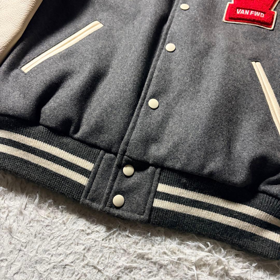 希少□VAN JACKET スタジャン セミデコ 袖レザー グレー L - メルカリ