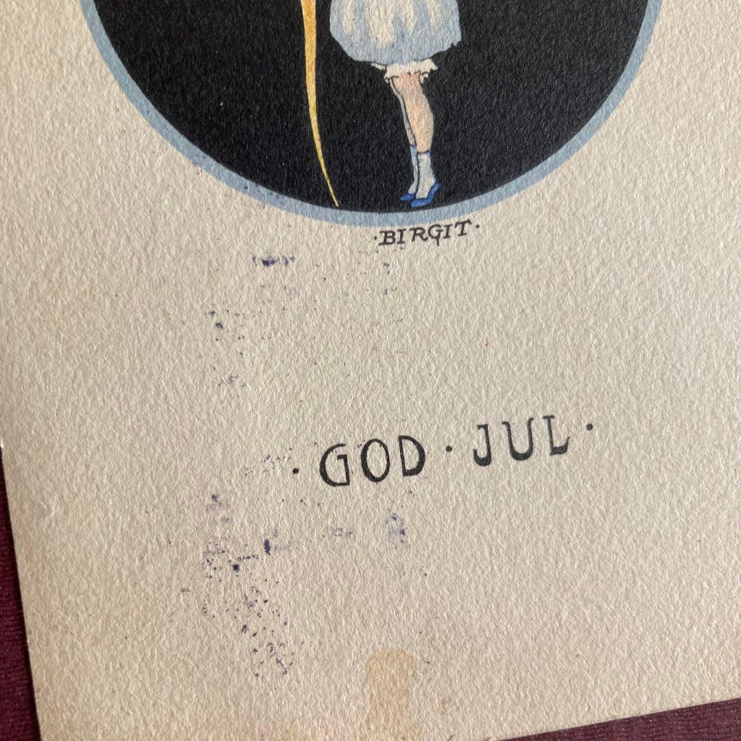 アンティークフレームD☆1920年代超希少なBIRGITのアンティークカード