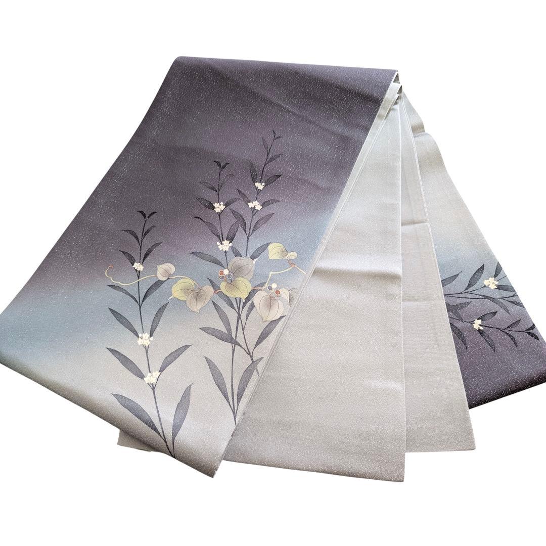 ⭐︎O0956(O0937)美品 逸品 銀通し 銀花仙 ブランド 染め 正絹 袋帯