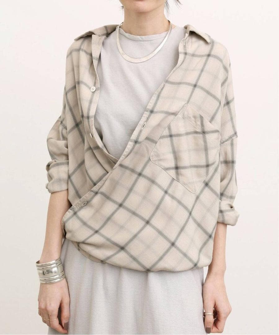 レミレリーフ 23SS アパルトモン別注 2WAY レーヨンチェックシャツ