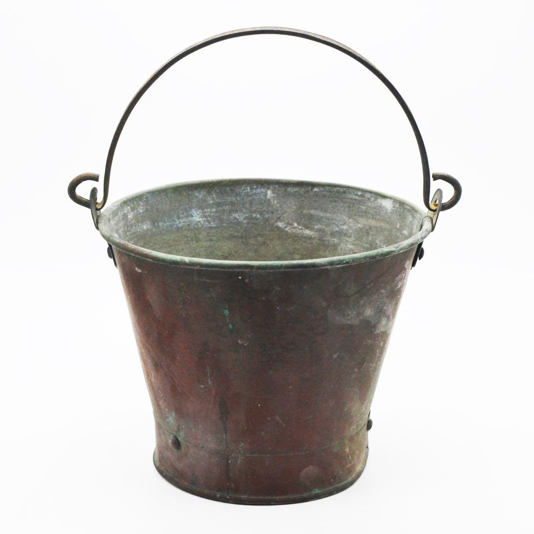 戦前 銅 バケツ 小型 花入れ ガーデニング レトロ シャビー - メルカリ