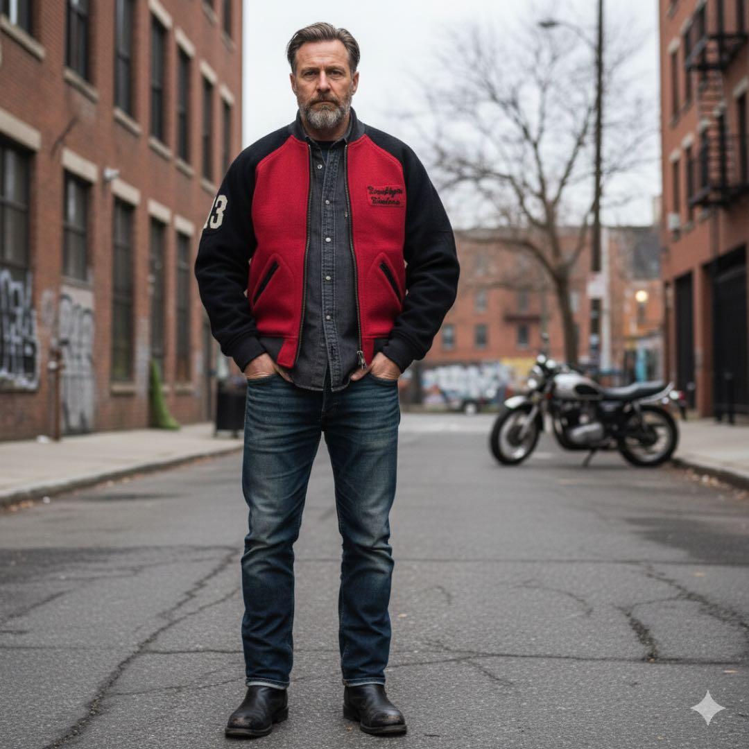 希少・TALONジップ】Schott ショット スタジャン M 襟付き 赤 黒