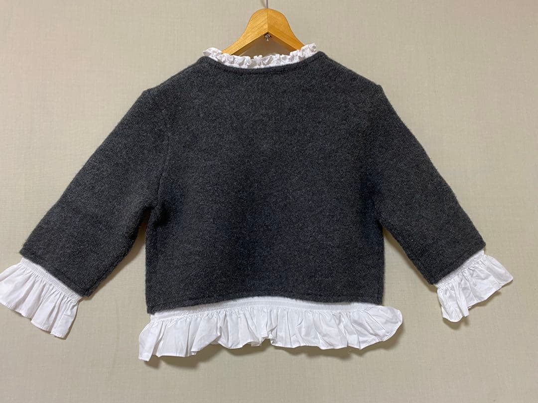 ZARAポプリンコンビニットジャケット ダークグレー S - メルカリ