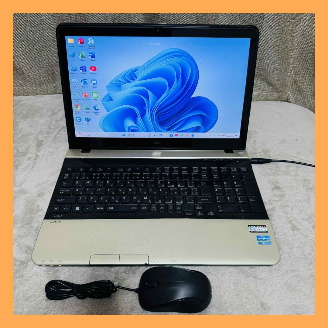S286 NECノートパソコン i7メモリ8G高速Windows11オフィス付き - メルカリ