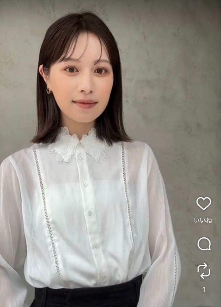 laubeblanc Orchid Embroidered Collar シャツ - メルカリ