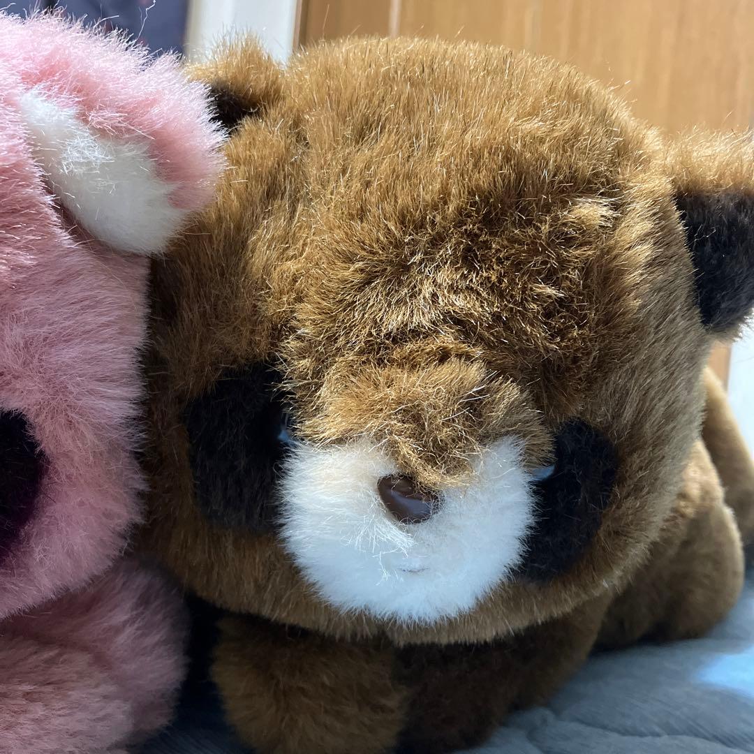 ぬいぐるみの三英 昭和レトロ 茶、ピンクのたぬきのぬいぐるみ - メルカリ