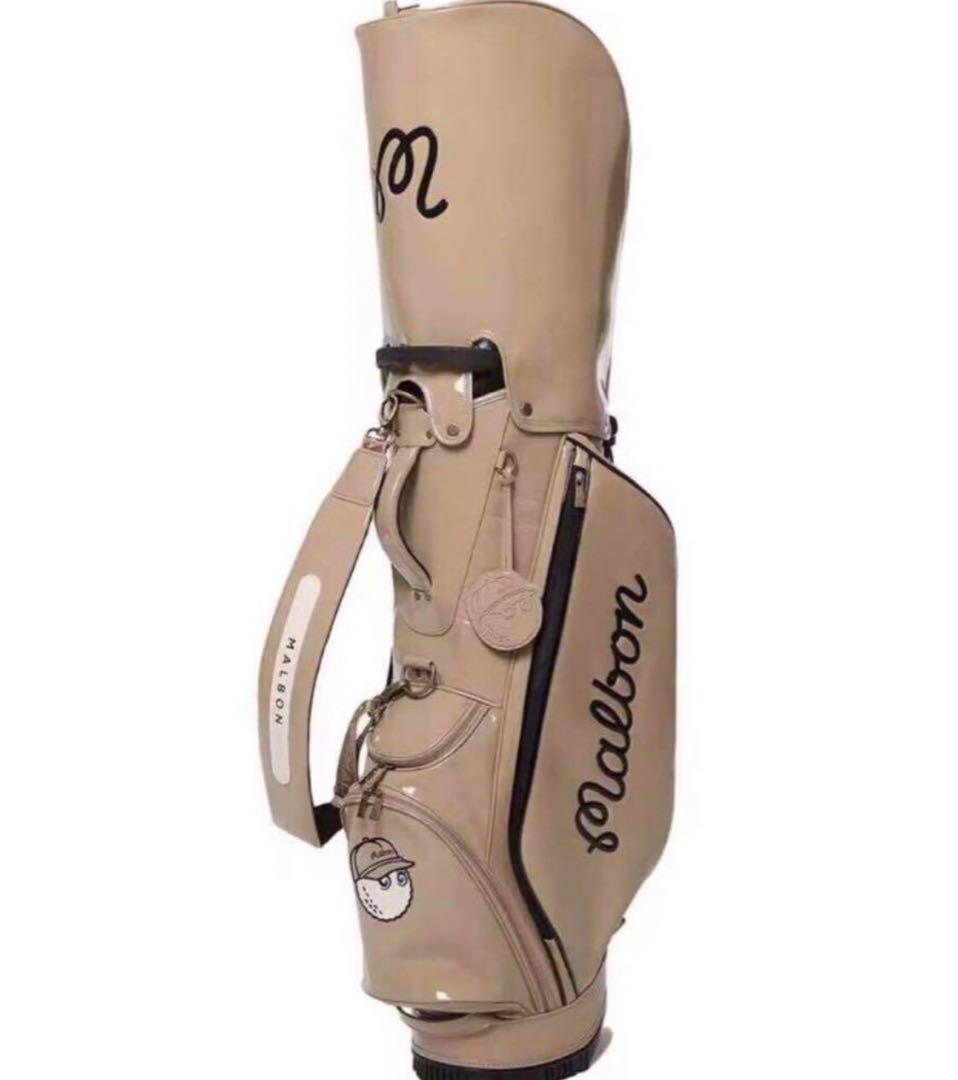 malbon マルボンゴルフ キャディバッグ スタンドバッグ エナメル ベージュ