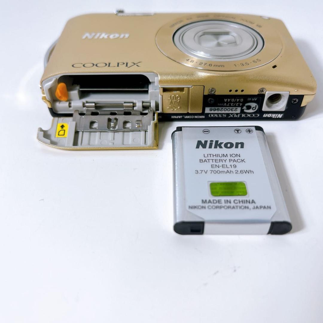 Nikon ニコン COOLPIX S3300 ゴールド デジタルカメラ 大人気 - メルカリ