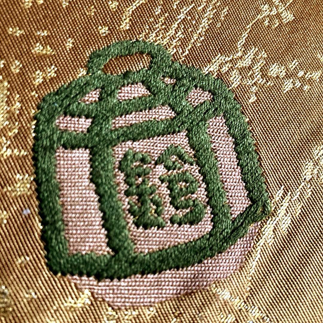 アンティーク名古屋帯　鈴の織り出し　正絹　　上質　しつけ糸付　No.6-26