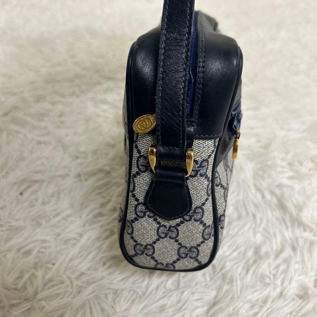 極美品 グッチ PVC ショルダーバッグ シェリーライン GG柄 ファスナー