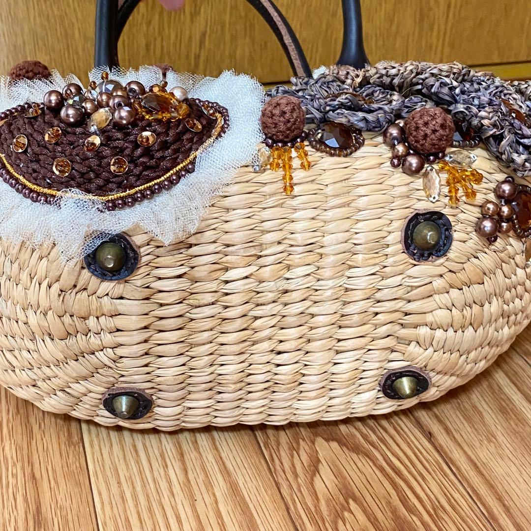 ミクサージュ mixage by jill お花 かごバッグ ビジュー - メルカリ