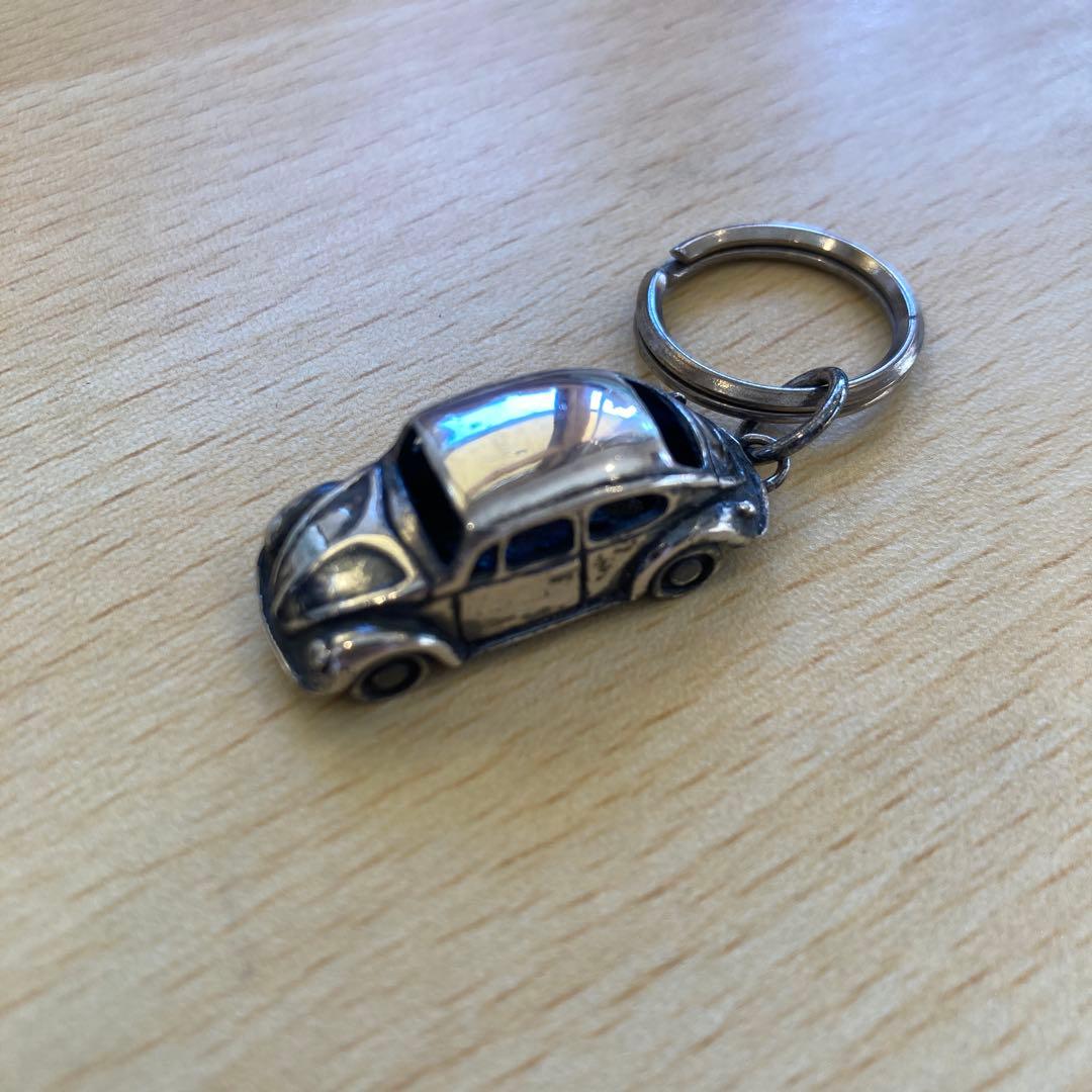 フォルクスワーゲン VW ワーゲン ビートル シルバー キーホルダー