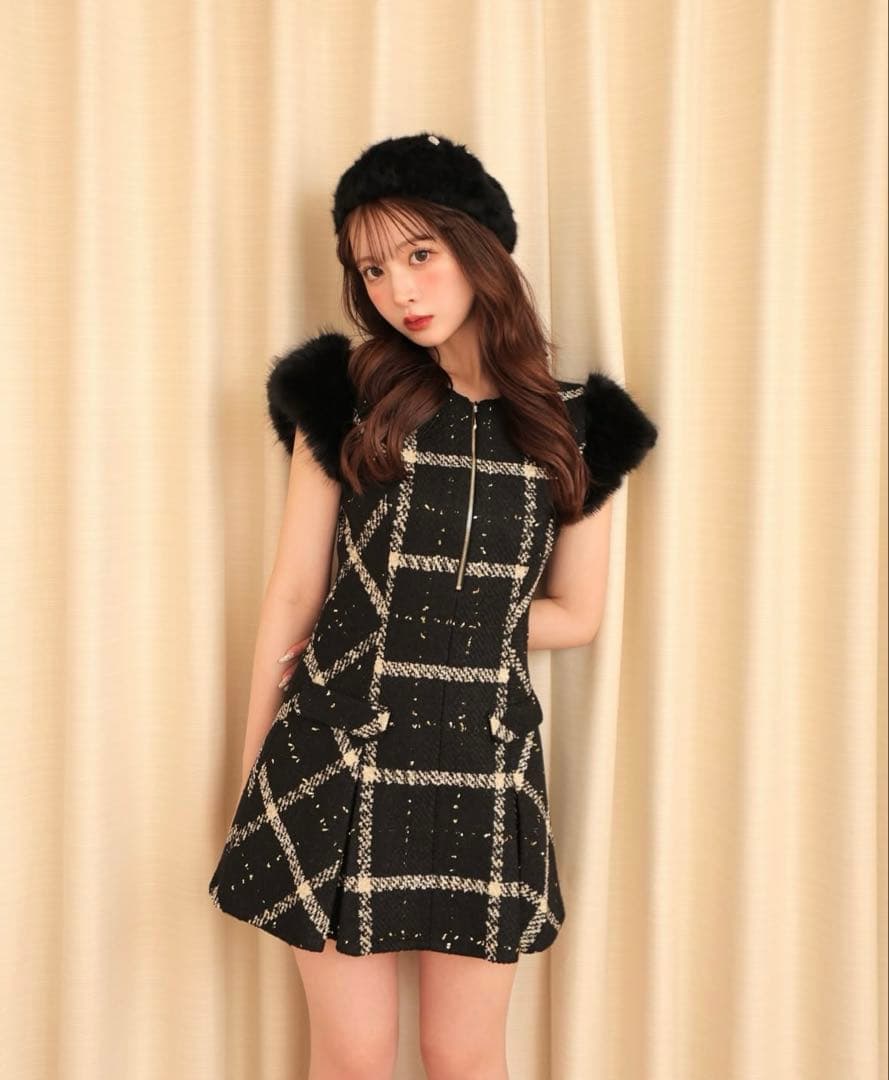 ワンピース Mmeeme Maison tweed mini onepiece Bell cut tweed mini onepiece(eme10829) – M me eme