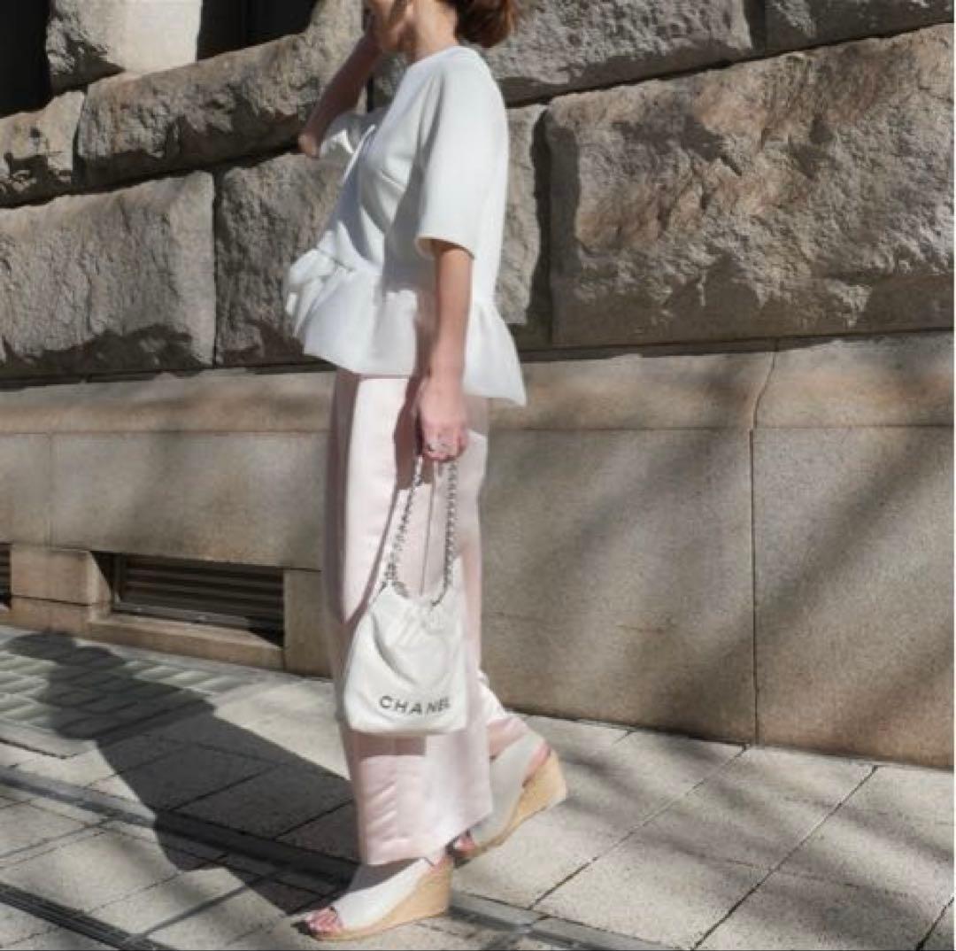 新品未使用♡Heve へイヴ サテンフレアガウチョPTパンツ ピーチ 36