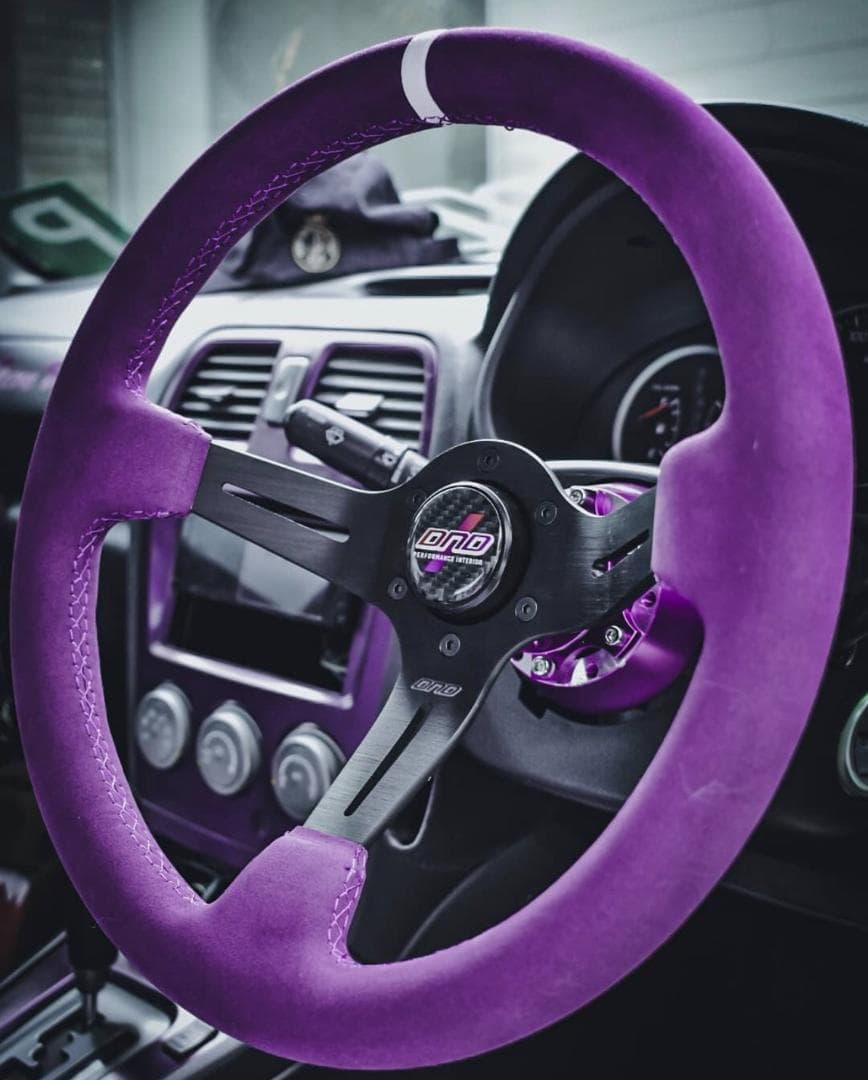 DND パープル フルカラー アルカンターラ ステアリング USDM ハンドル