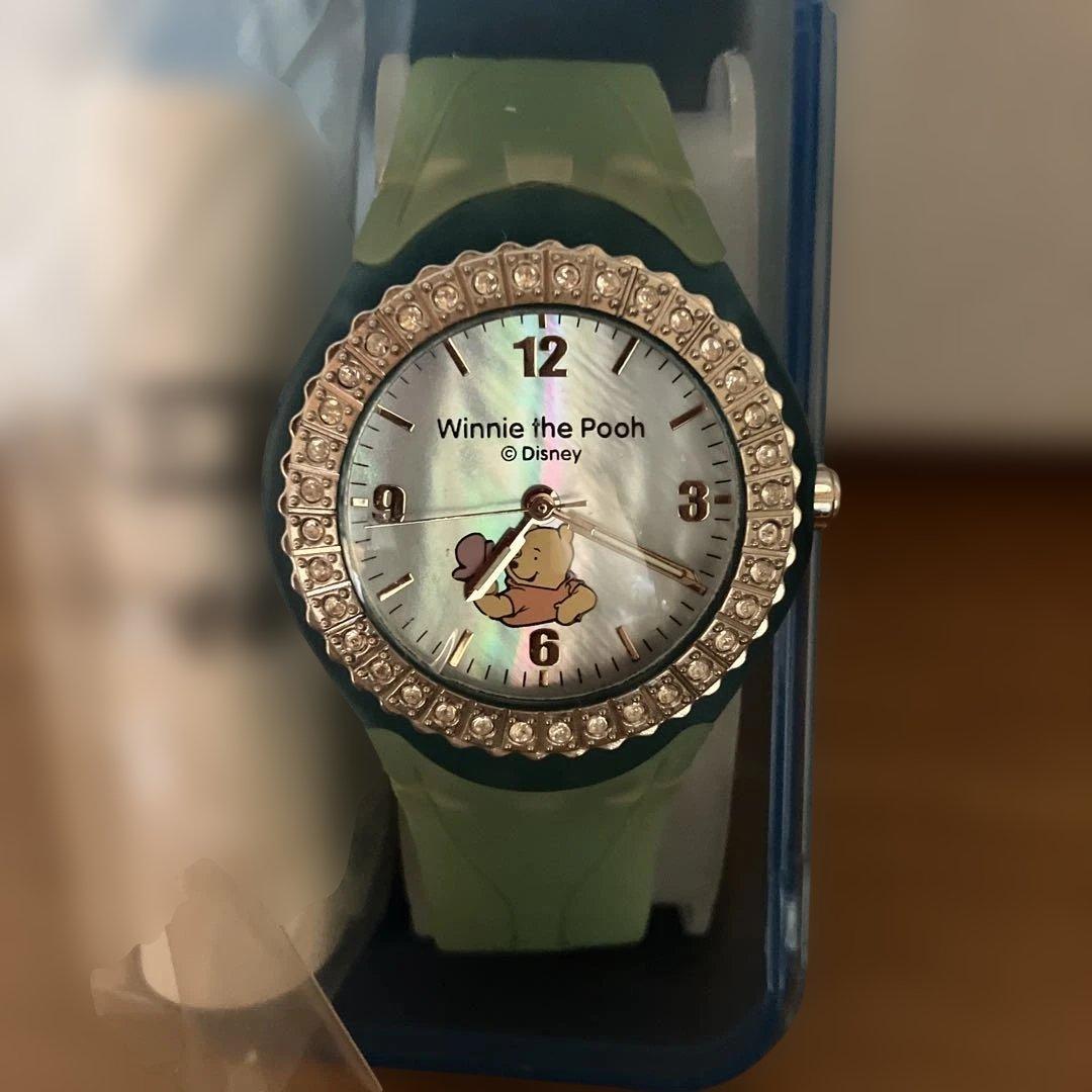 値引交渉可]非売品 新品未使用 くまのプーさん 腕時計 ストーン付き