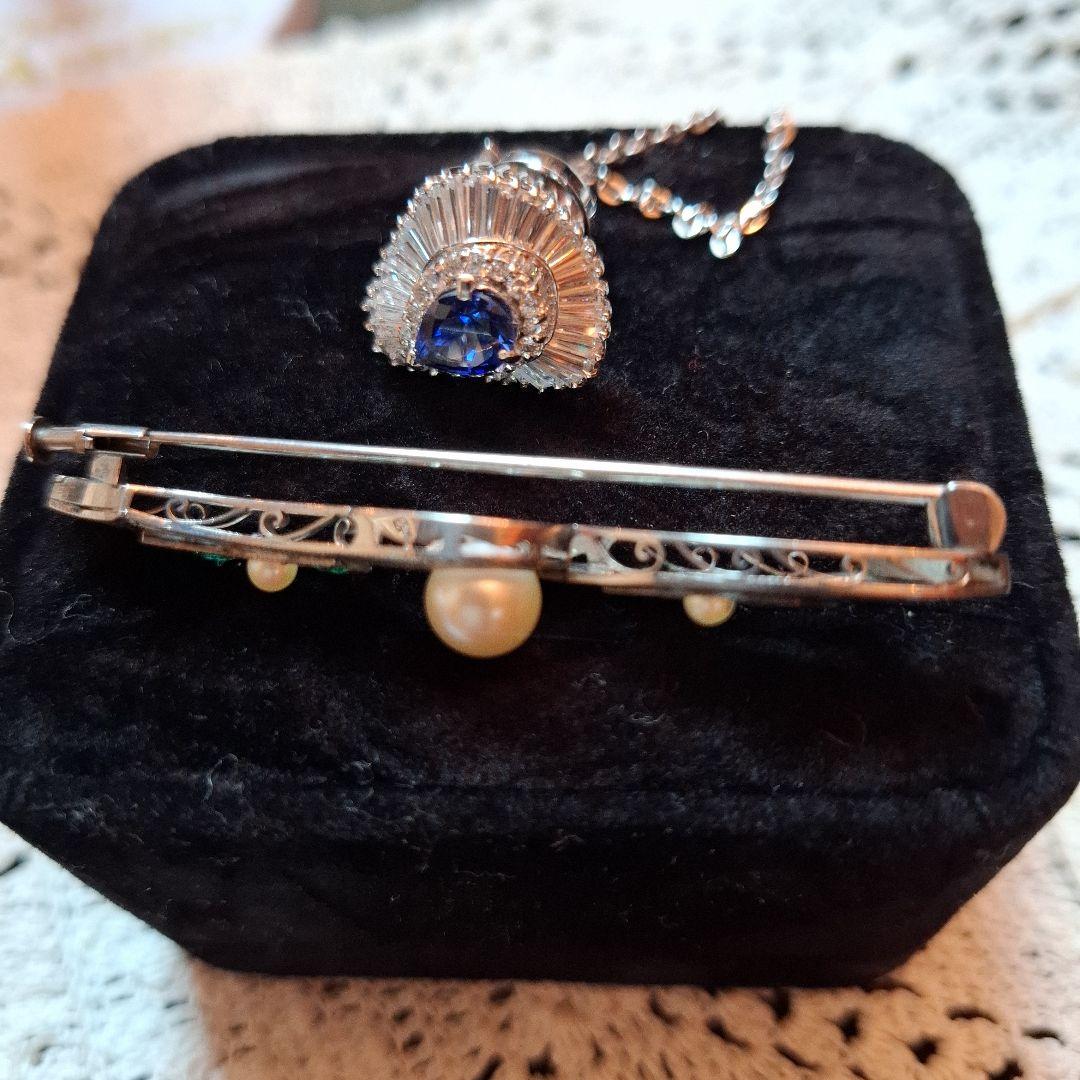 No.英国館 アンティーク ネクタイピン カラーピン ブローチ 宝石 キラキラ