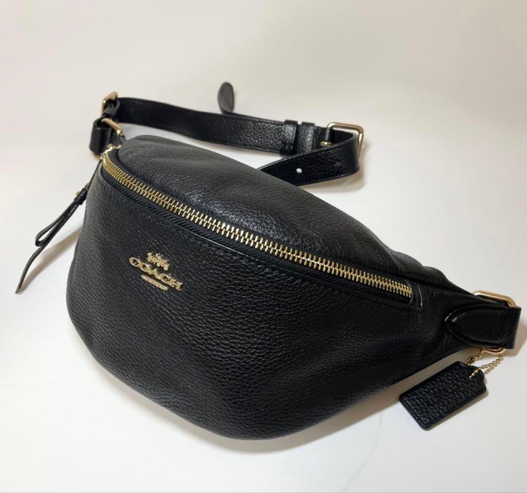 本日限りCOACH ブラック レザー ファニーパック COACH（コーチ） バッグ レディース トートバッグ アウトレット レザー
