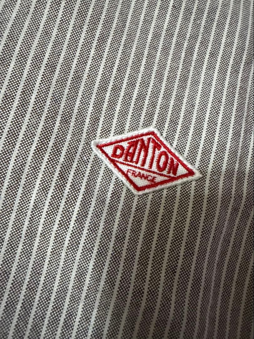 DANTON JD-3606オックスフォード バンドカラーシャツ ストライプ38