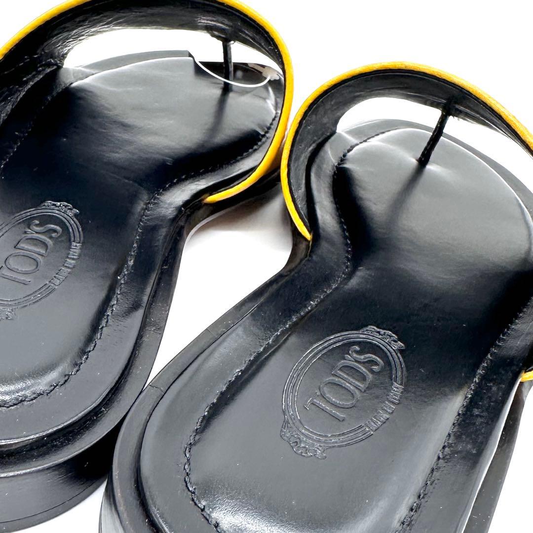 未使用✨TOD'S トッズ フラットサンダル パテントレザー イエロー 23cm