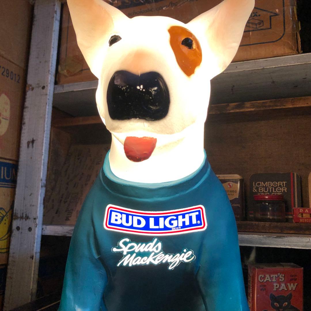 Bud Light Spuds MacKenzie ライトスタンド　1987年 1987 Bud Light Spuds Mackenzie ランプ ライトサイン – SK OLDIES