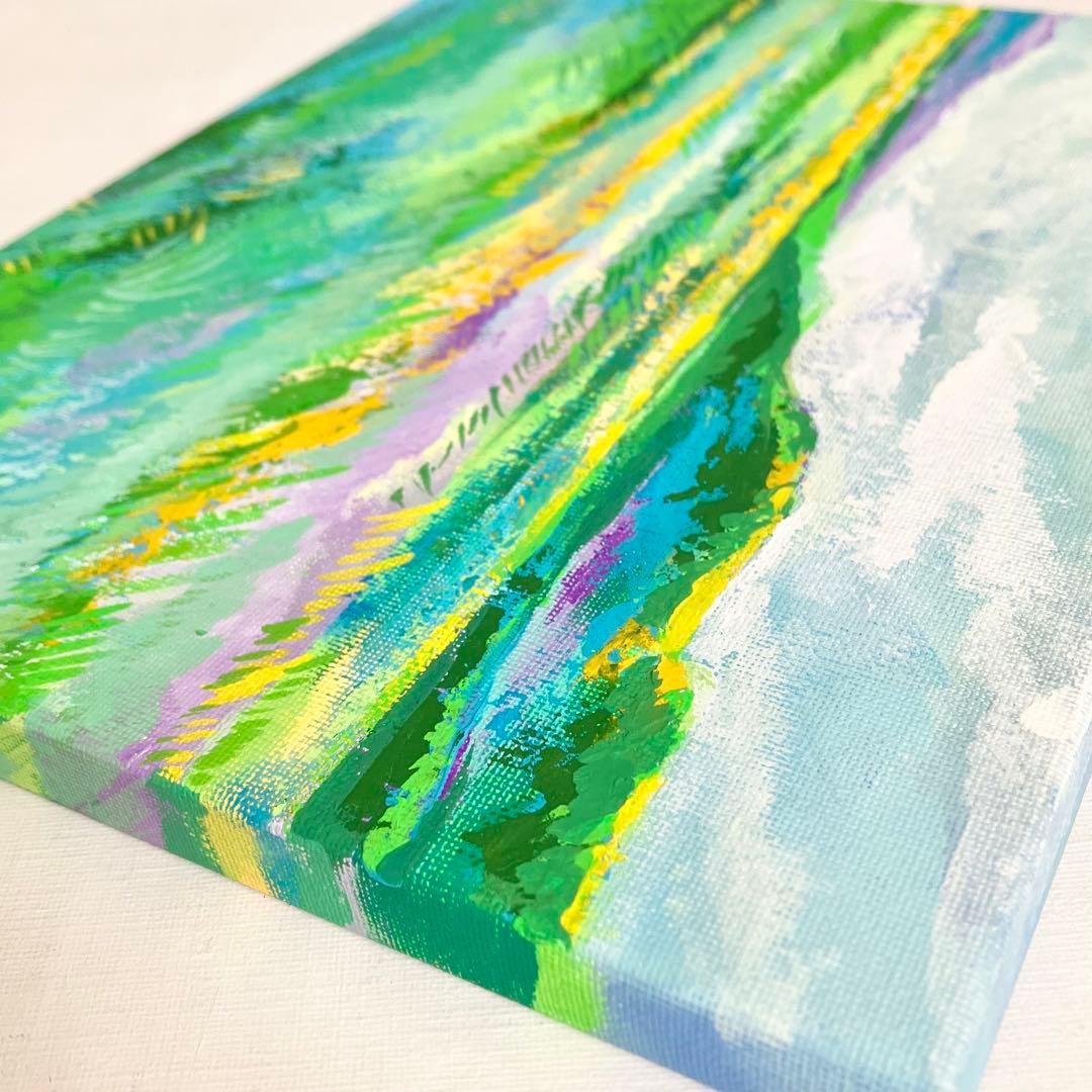 大地に吹く風」風景画 絵画 夏 アクリル画 テクスチャーアート - メルカリ