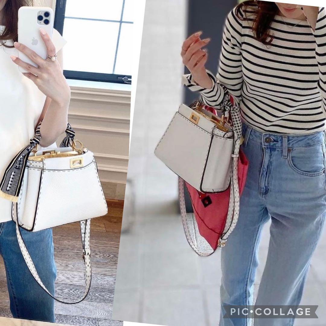 フェンディ 《FENDI》 ピーカブー ミニ ホワイト セレリア ラッピー
