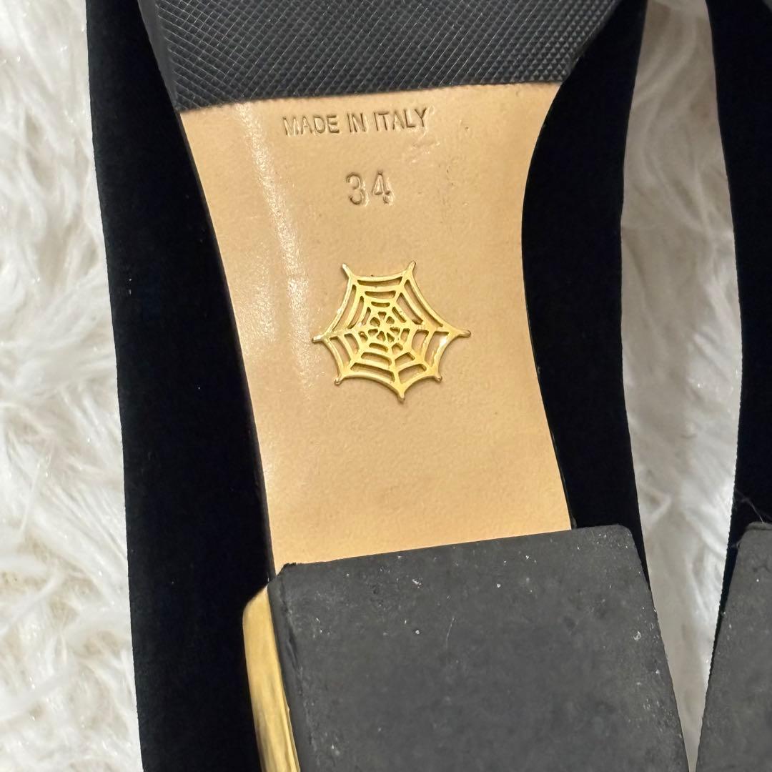 極美品] シャルロットオリンピア ベロア 猫モチーフ 刺繍 フラット