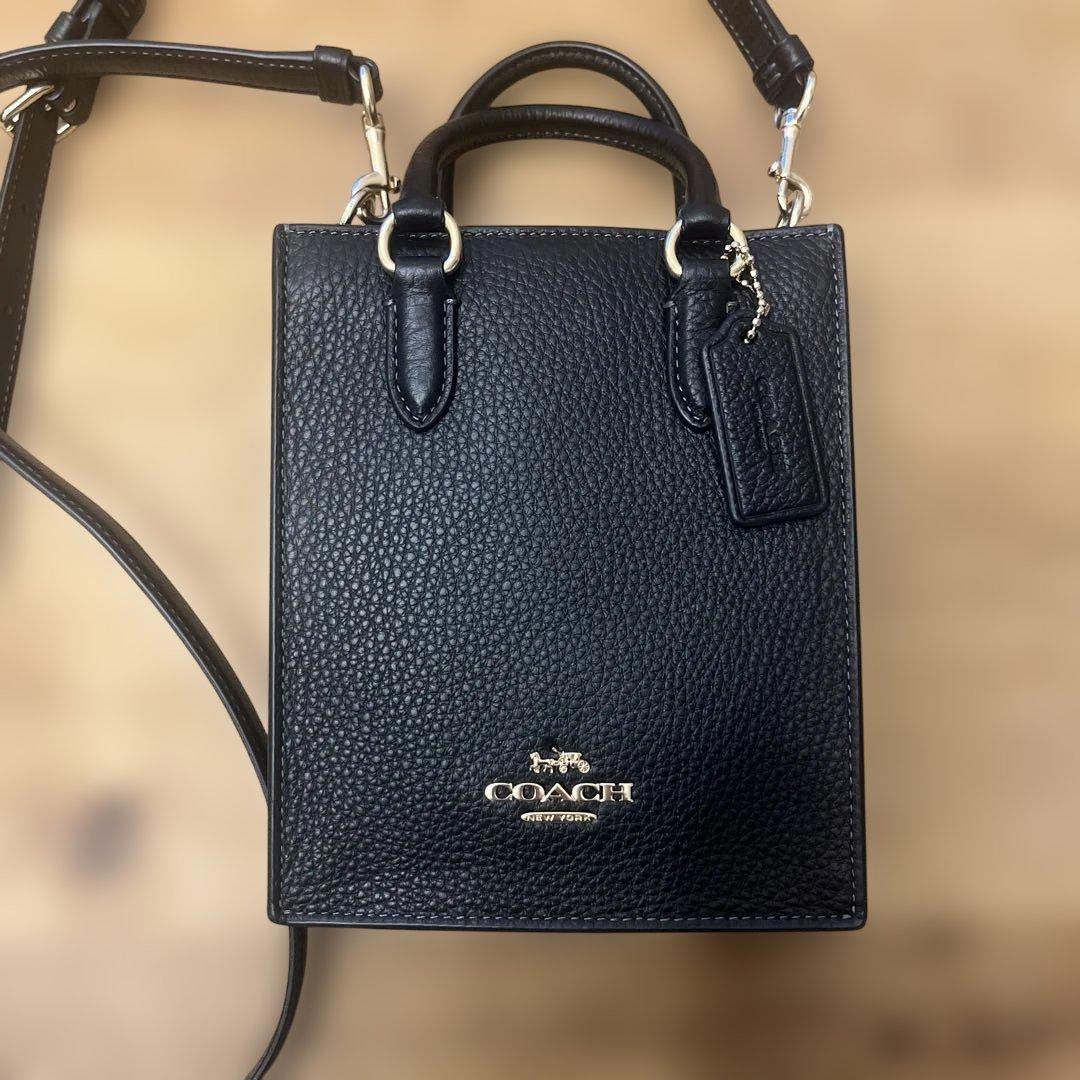 COACH コーチ ノース サウス ミニ トート ショルダー バッグ 黒 - メルカリ