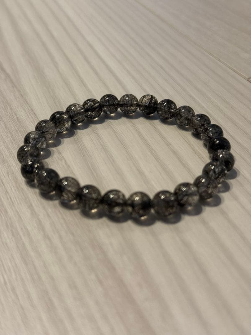 rezard ブラックルチル　クオーツ　ヒカル ルチルクォーツ×ブラックルチル7.5〜8mm - ヒカルファントム