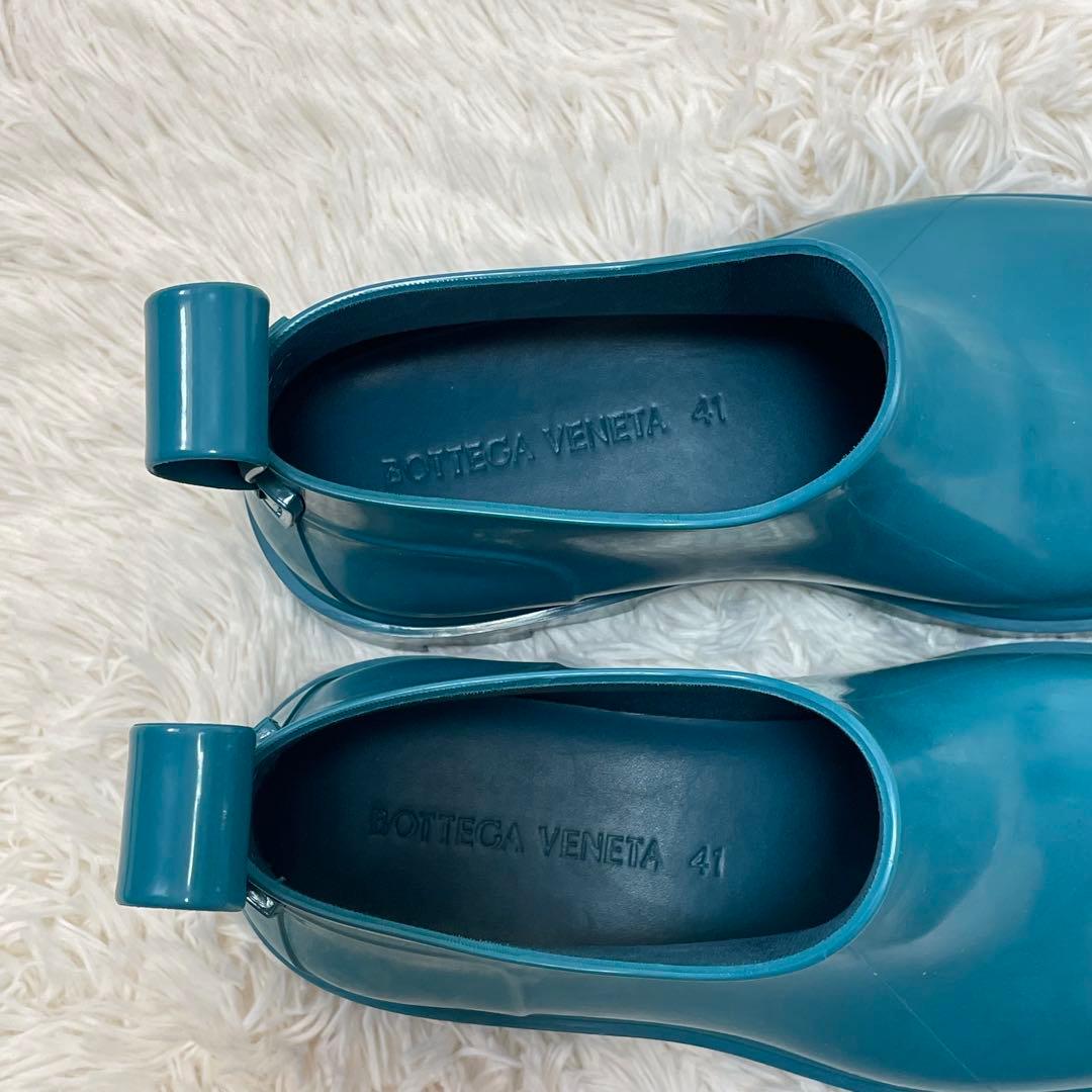 美品 ボッテガヴェネタ ダニエルリー レインブーツ ブルー 41 メンズ