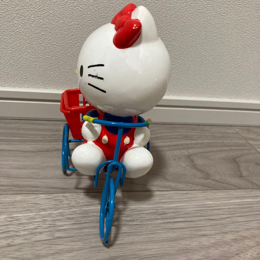 ハローキティ 自転車 陶器 貯金箱 昭和レトロ